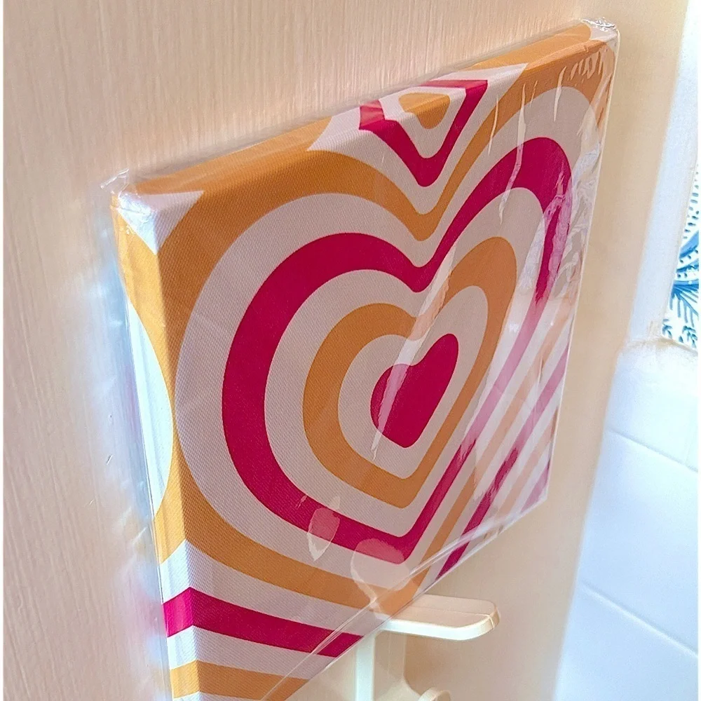 Bold HEARTs 8 x 8 Canvas Wall Art BOLD Pink + Yellow “Mad Love Yo” UO